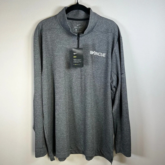 Nike Golf Mens 1/4 Zip Dri-Fit Pullover Sweatshirt Gray Embroidered Logo Size XL - Picture 1 of 11